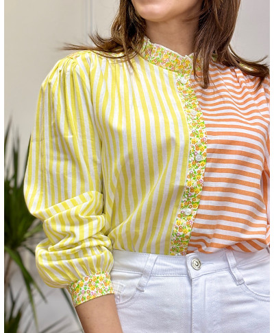 CAMISA COMBINADA PAULA AMARILLA