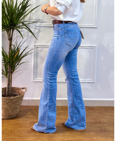 PANTALON DE CAMPANA AZUL CLARO