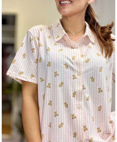 PIJAMA TEDDY ROSA