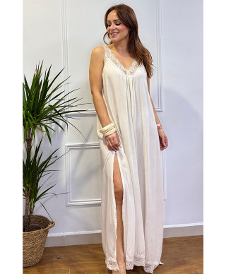 VESTIDO LENCERO BEIGE