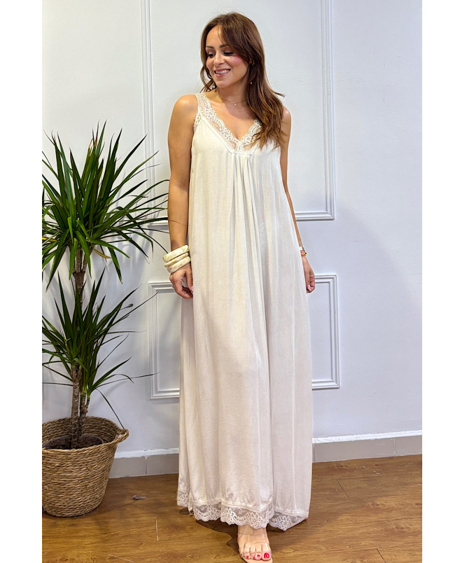 VESTIDO LENCERO BEIGE