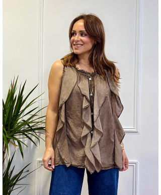 CAMISA ABRIL MARRON
