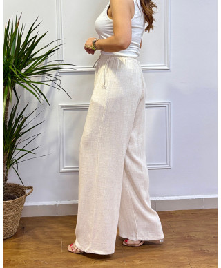 PANTALON DE LINO AMALFI BEIGE
