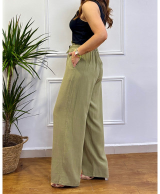 PANTALON DE LINO AMALFI CAQUI