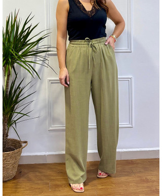 PANTALON DE LINO AMALFI CAQUI