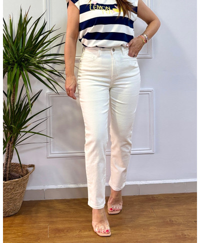 PANTALON MOM BLANCO