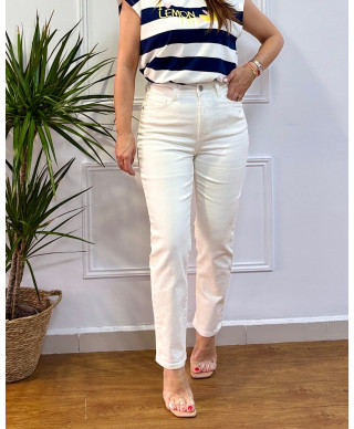 PANTALON MOM BLANCO