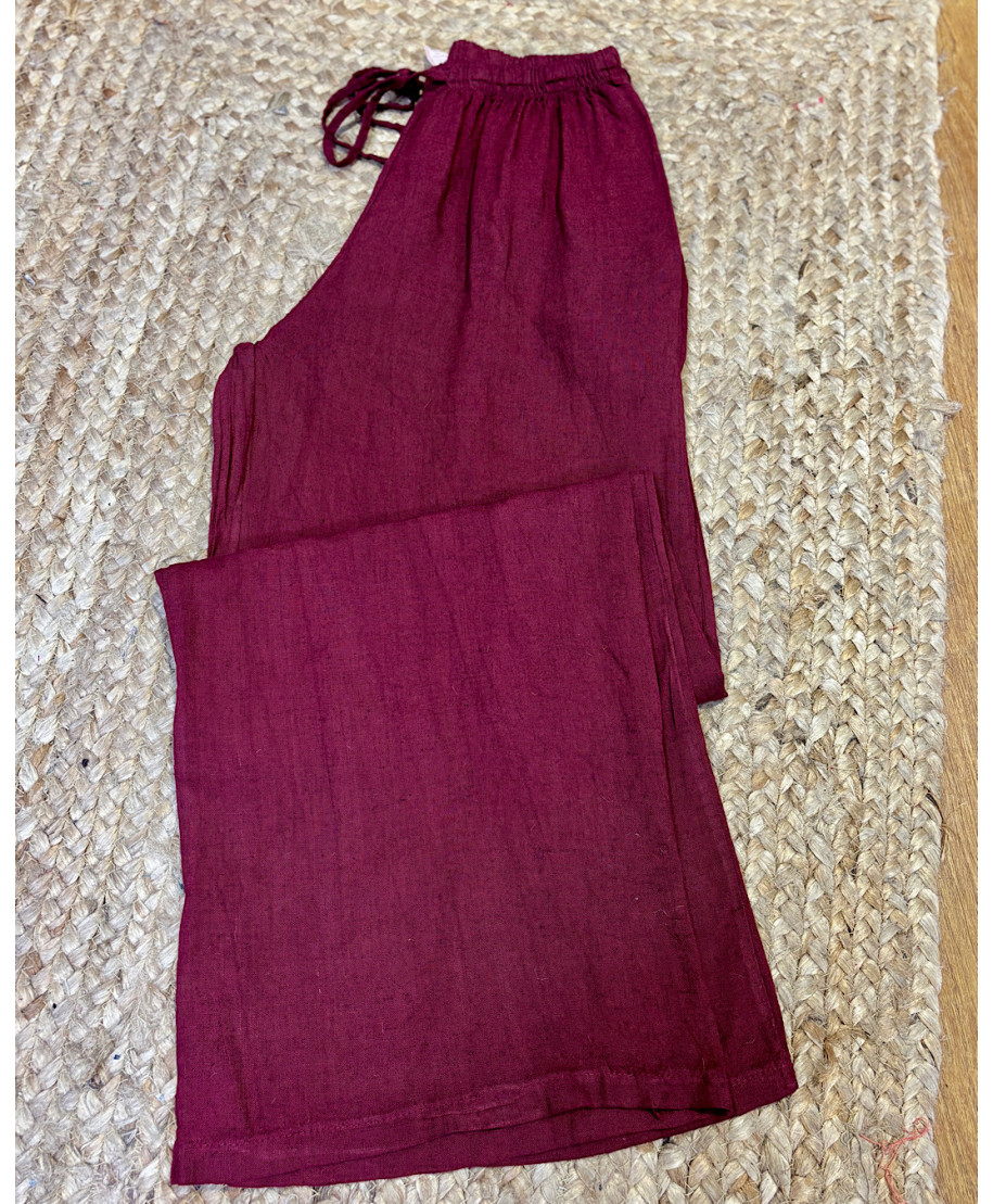 PANTALON DE LINO DENIS BURDEOS