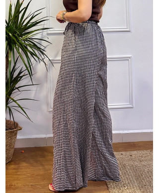 PANTALON VICHY MARRON