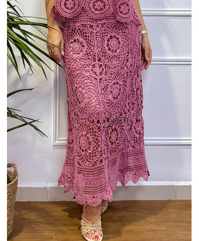 FALDA DE CROCHET ANAIS ROSA