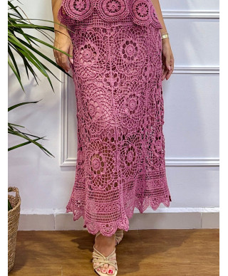 FALDA DE CROCHET ANAIS ROSA