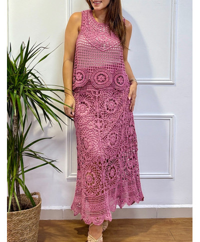 FALDA DE CROCHET ANAIS ROSA