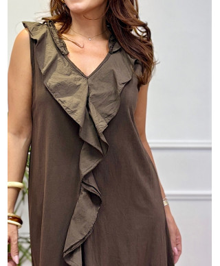 VESTIDO ADRIANA MARRON