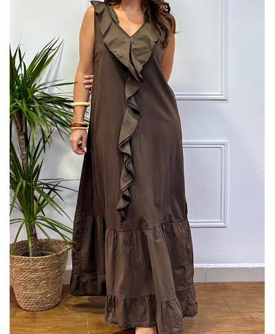 VESTIDO ADRIANA MARRON