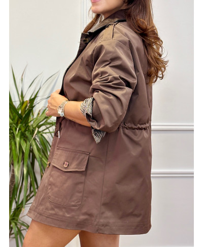 TRENCH CONTRASTE LONDON CHOCOLATE