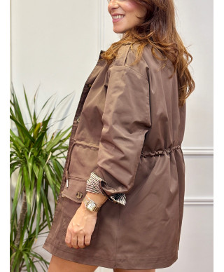 TRENCH CONTRASTE LONDON CHOCOLATE