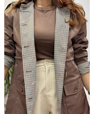 TRENCH CONTRASTE LONDON CHOCOLATE