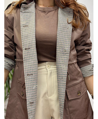TRENCH CONTRASTE LONDON CHOCOLATE