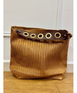BOLSO SHOPPER TRENZADO CAMEL