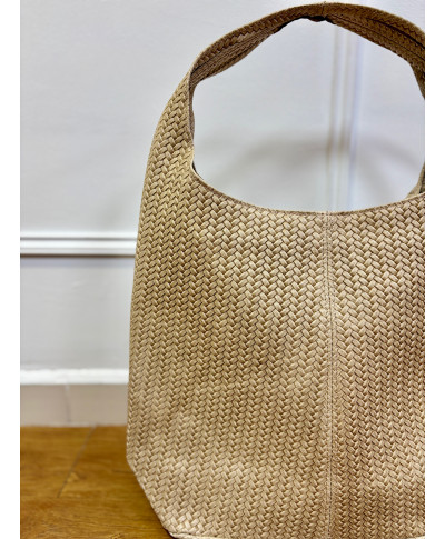 BOLSO SHOPPER TRENZADO BEIGE