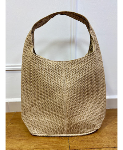 BOLSO SHOPPER TRENZADO BEIGE