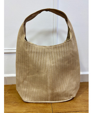 BOLSO SHOPPER TRENZADO BEIGE