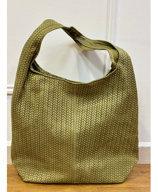 BOLSO SHOPPER TRENZADO VERDE