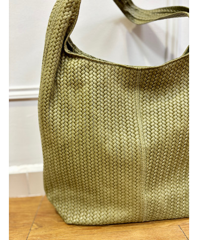 BOLSO SHOPPER TRENZADO VERDE