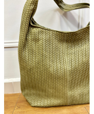 BOLSO SHOPPER TRENZADO VERDE