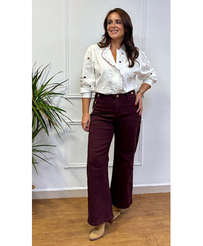 pantalon burdeos