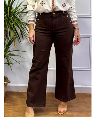 PANTALON TALLE ALTO MARRON
