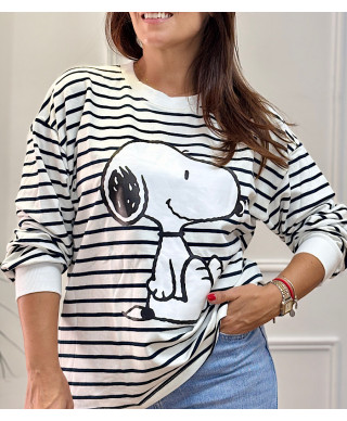 SUDADERA RAYAS SNOOPY