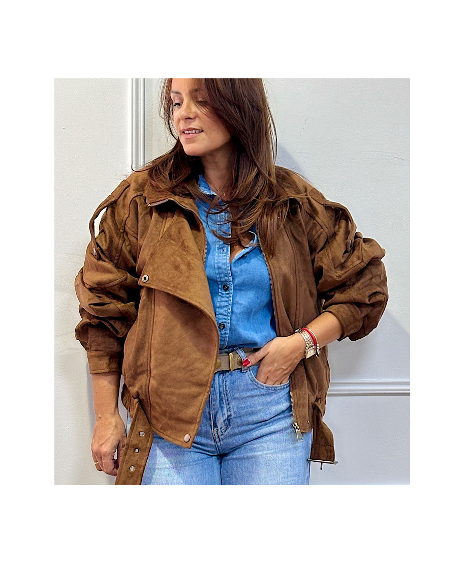 CHAQUETA OVERSIZE ANTE CAMEL