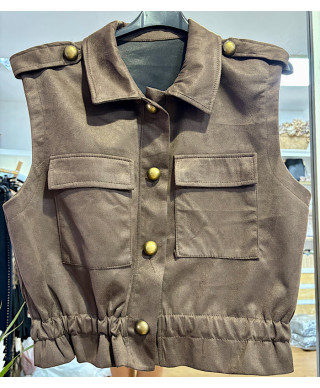 CHALECO BRUNA MARRON