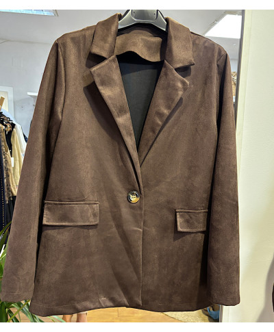 BLAZER MARRON ANTE CORTE CLASICO