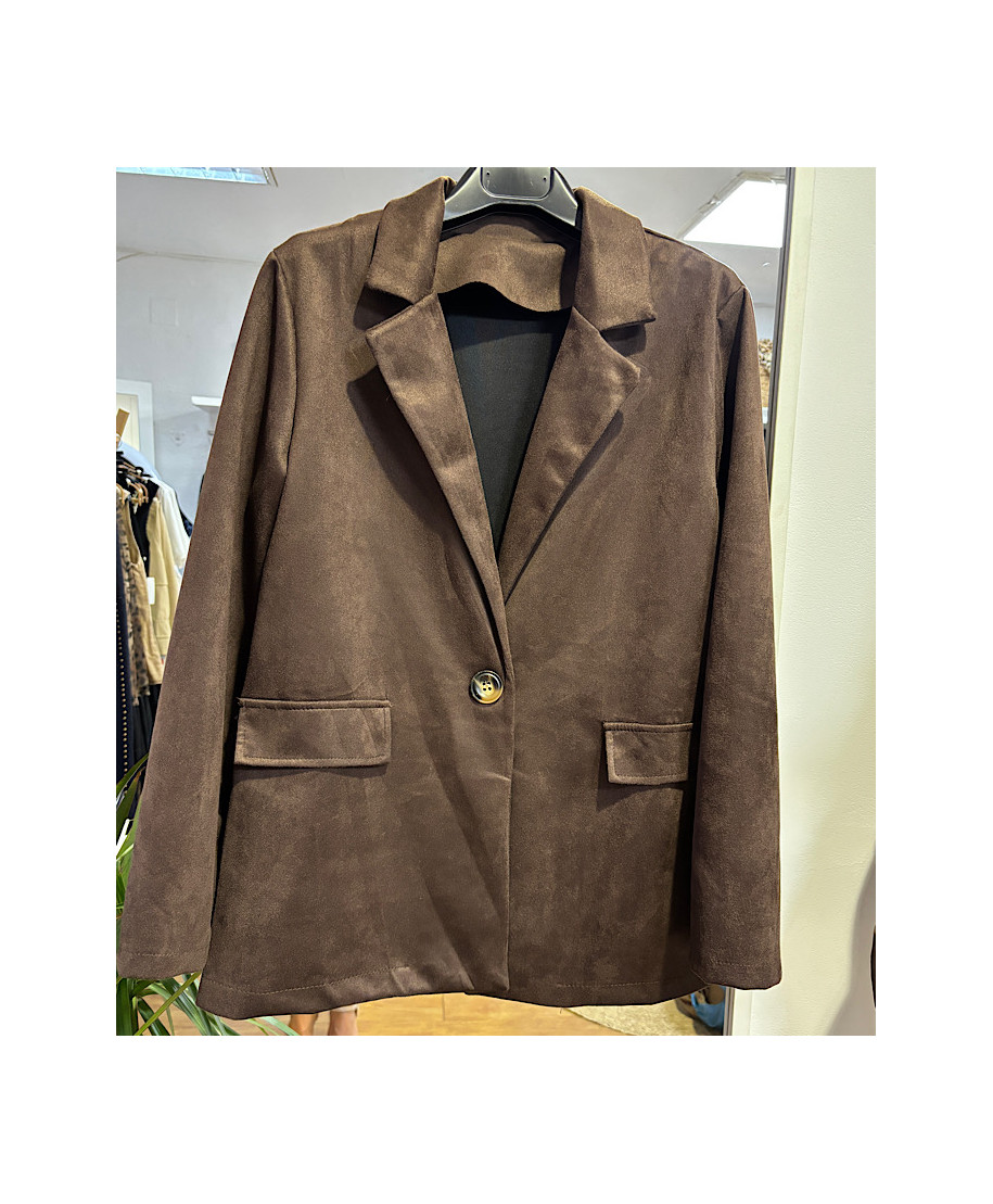 BLAZER MARRON ANTE CORTE CLASICO