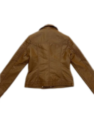 CHAQUETA BIKER EFECTO CUERO CAMEL