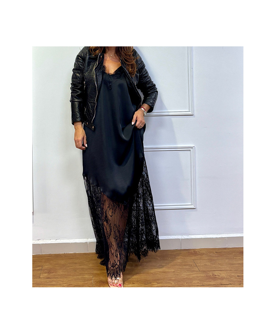VESTIDO LENCERO DANIELA NEGRO