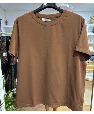 CAMISETA BASICA PETRA MARRON