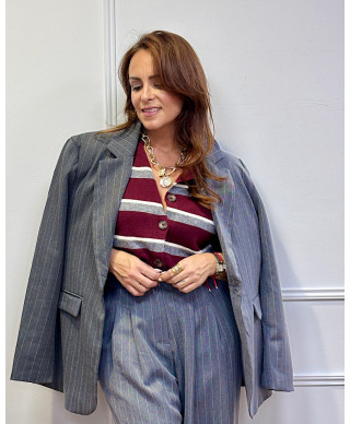 TRAJE DE RAYAS EMILIE GRIS