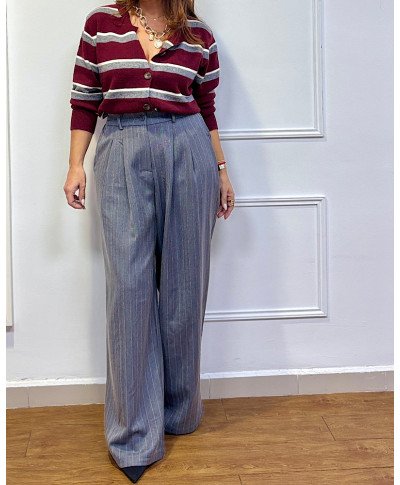 TRAJE DE RAYAS EMILIE GRIS