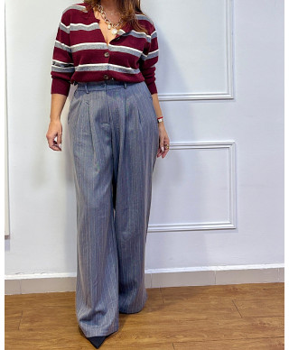 TRAJE DE RAYAS EMILIE GRIS