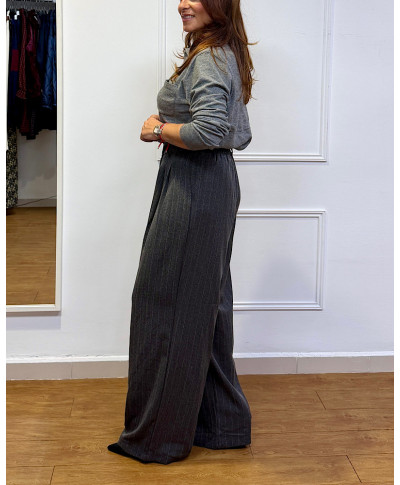 TRAJE DE RAYAS EMILIE GRIS MARENGO