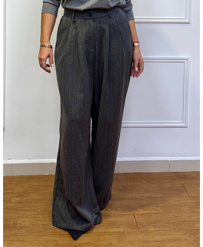 TRAJE DE RAYAS EMILIE GRIS MARENGO