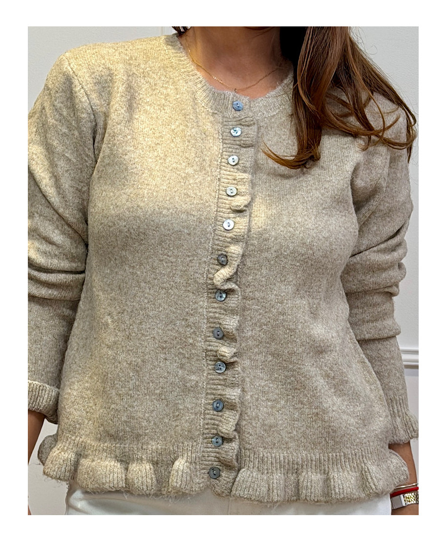 CARDIGAN ONDAS TAUPE
