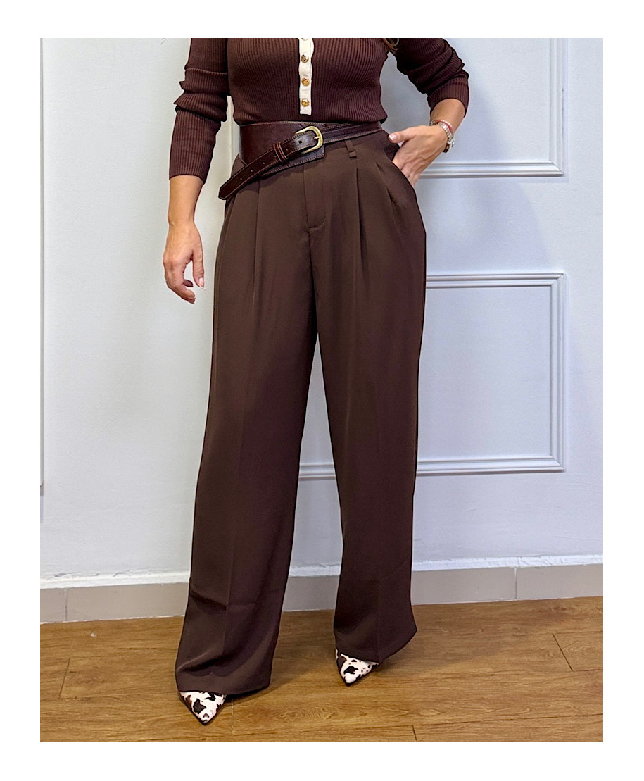PANTALON FLUIDO MICAELA MARRON