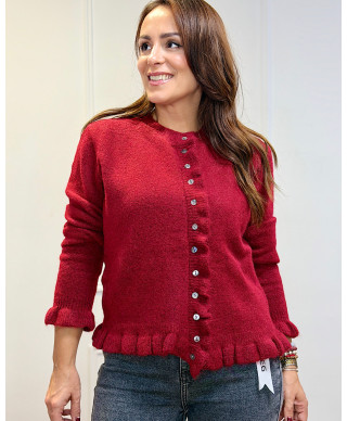 CARDIGAN ONDAS BURDEOS