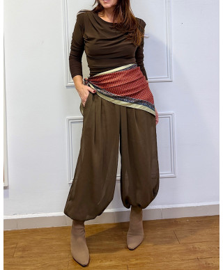 PANTALON BOMBACHO DANIELA MARRON