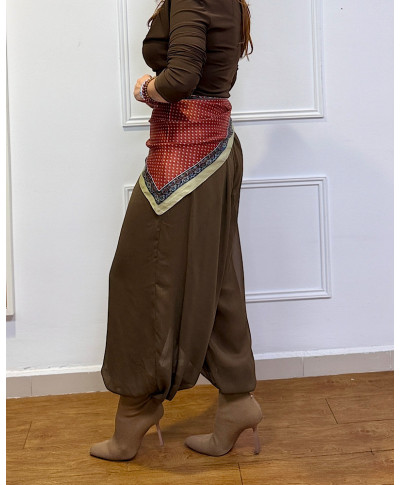 PANTALON BOMBACHO DANIELA MARRON