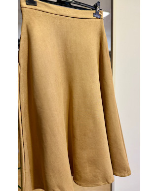 FALDA MIDI EFECTO ANTE CAMEL